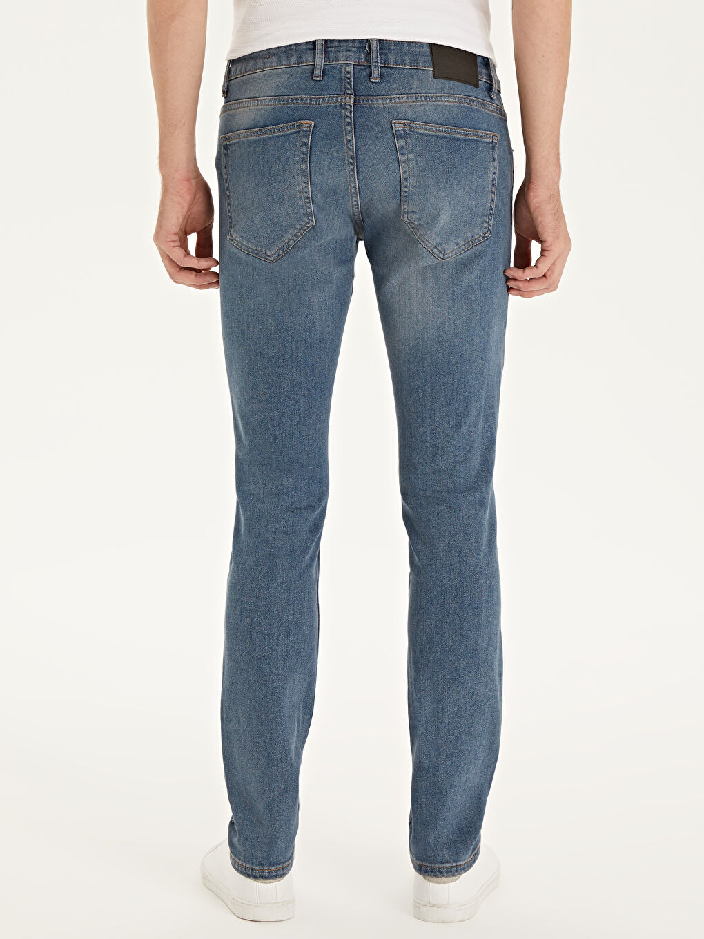 Мужчины Индиго Джинсы-3