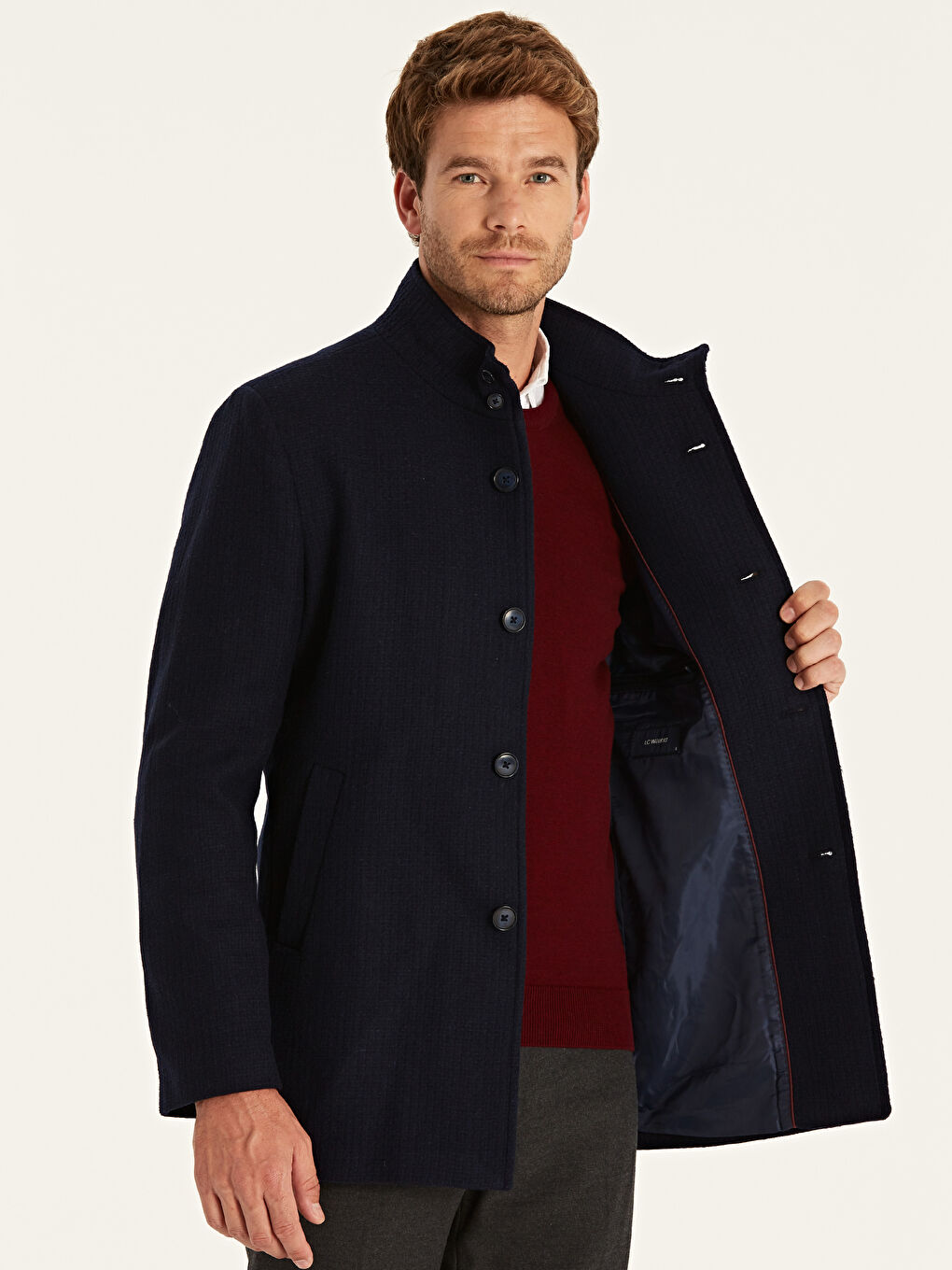 Lacivert Kaşe Kaban-2