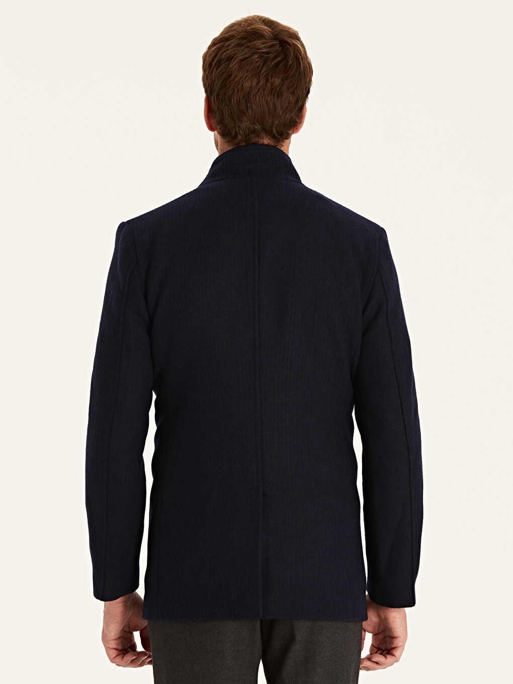 Lacivert Kaşe Kaban-3