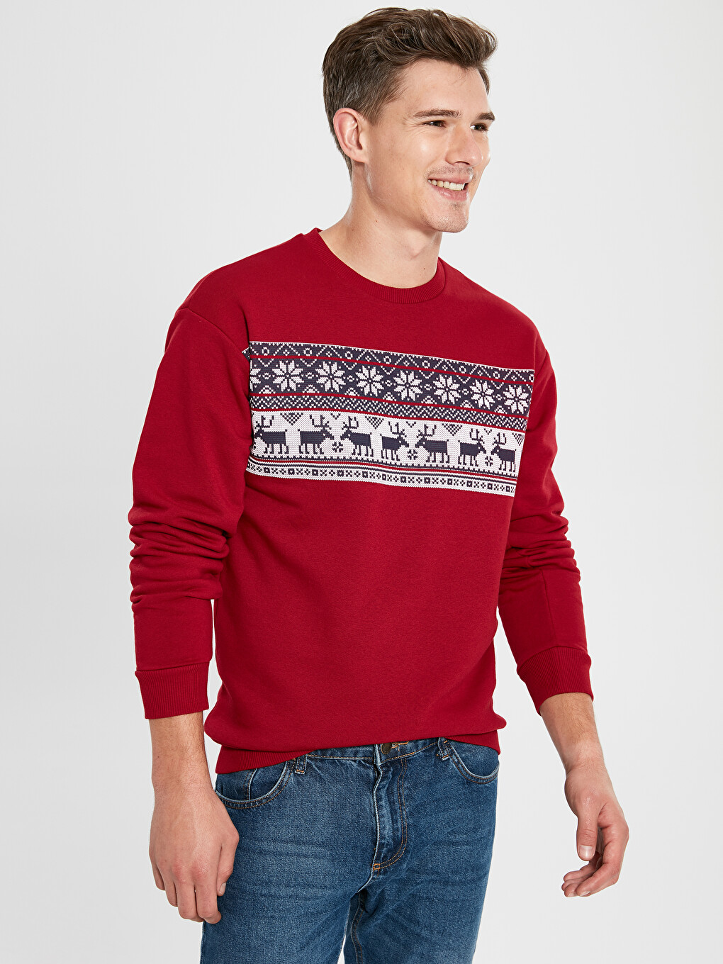 Crew Neck New Year Themed Men's Sweatshirt-1
