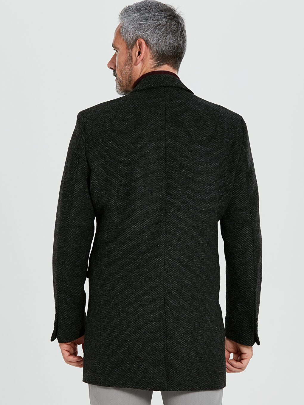 Antrasit Erkek Kaşe Kaban-3