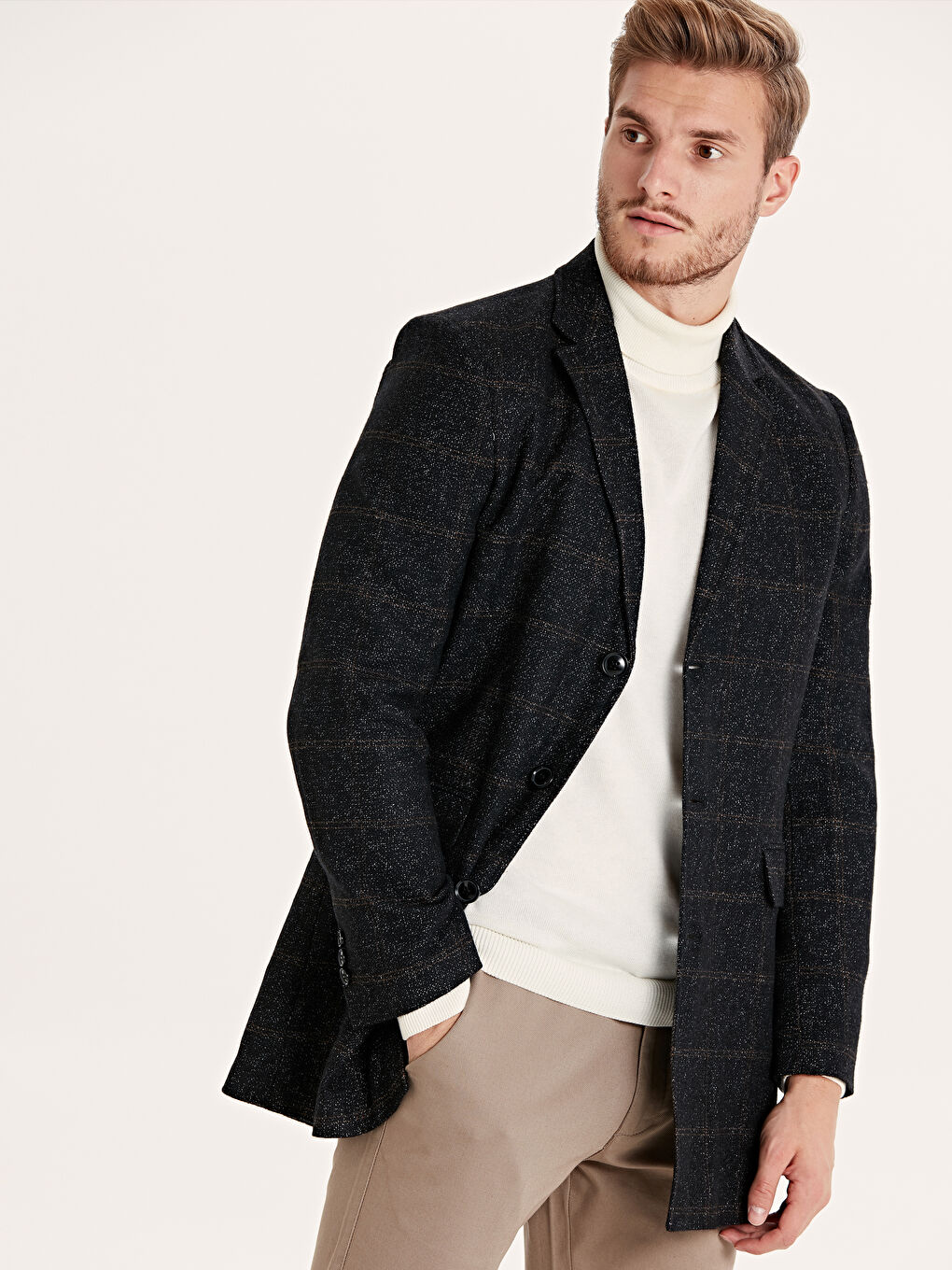 Kahverengi Erkek Kaşe Kaban