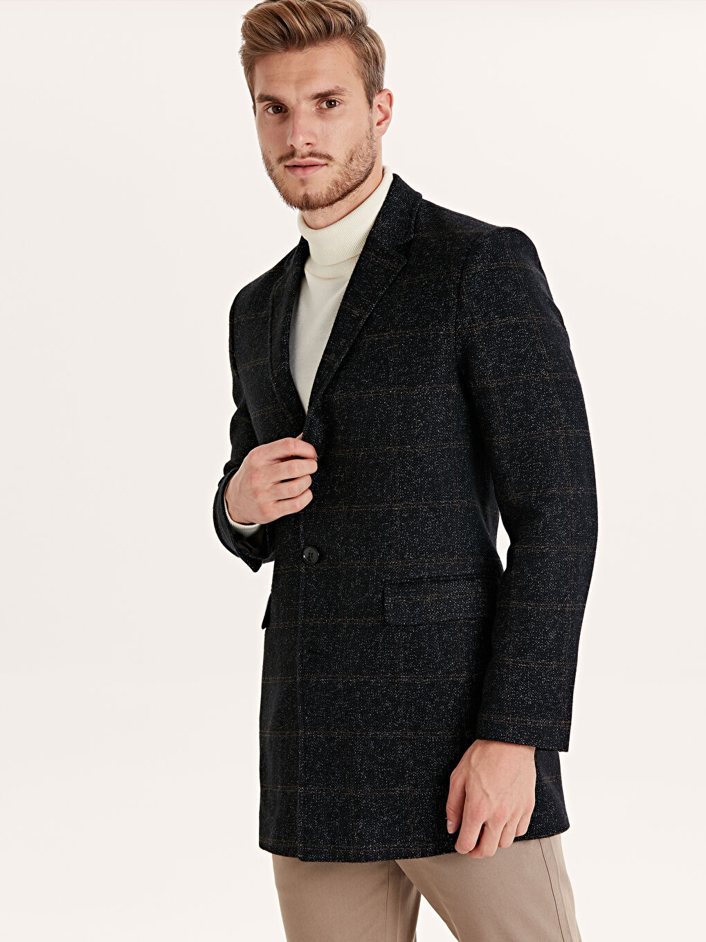 Kahverengi Erkek Kaşe Kaban-1