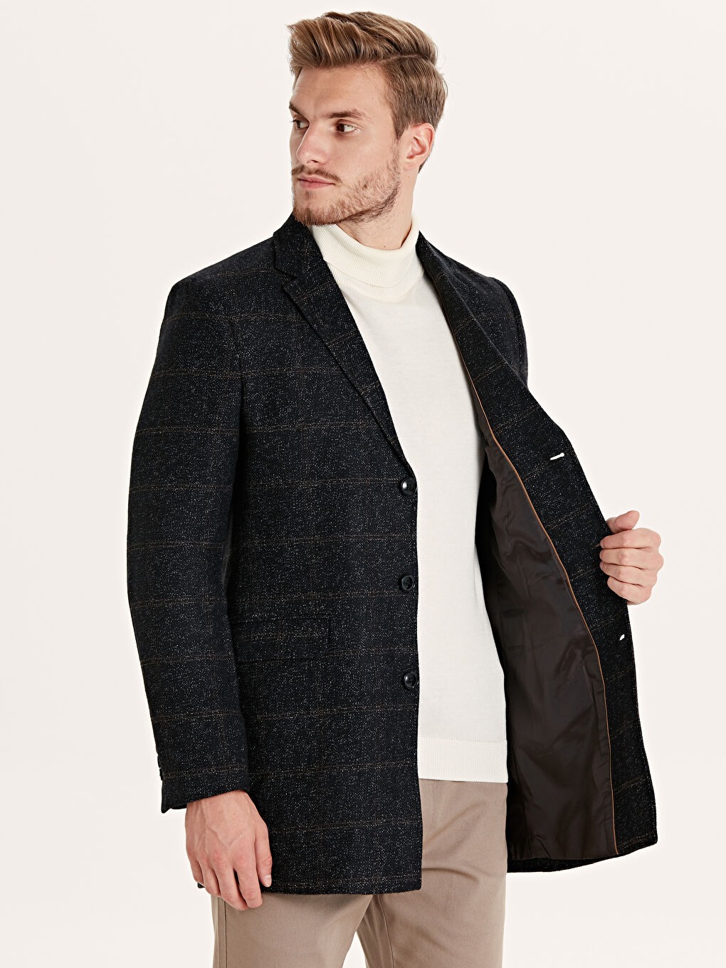 Kahverengi Erkek Kaşe Kaban-3