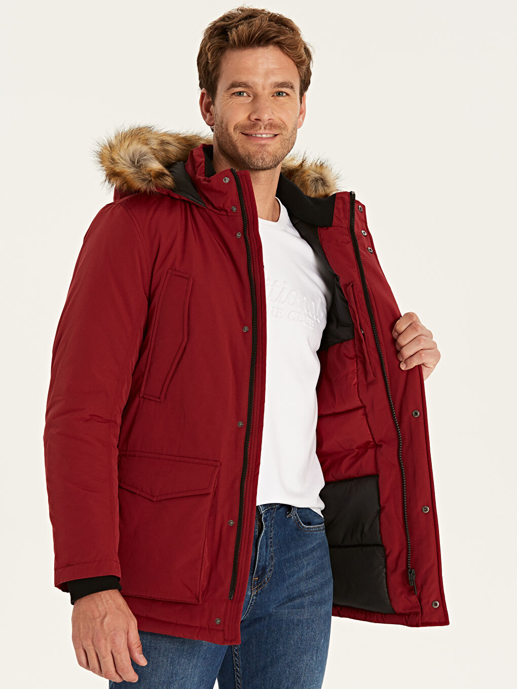 LCWAIKIKI Classic Man RED Parka Coat -9WG898Z8-HPM
