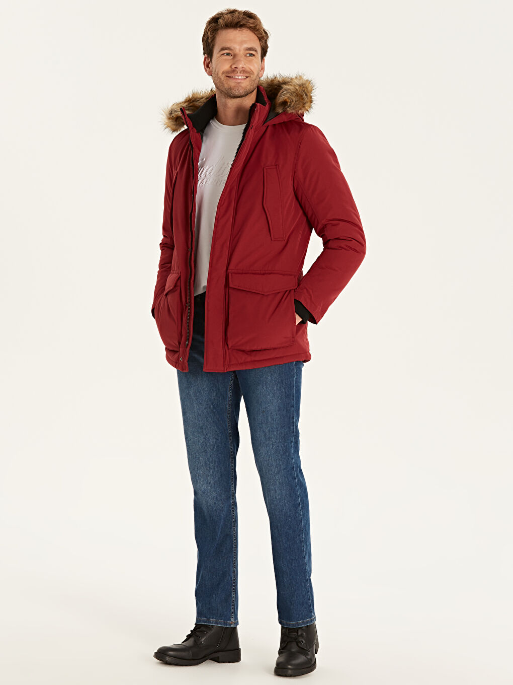LCWAIKIKI Classic Man RED Parka Coat -9WG898Z8-HPM