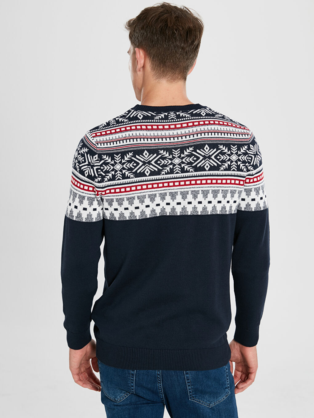 Lacivert Bisiklet Yaka Erkek Triko Kazak-3