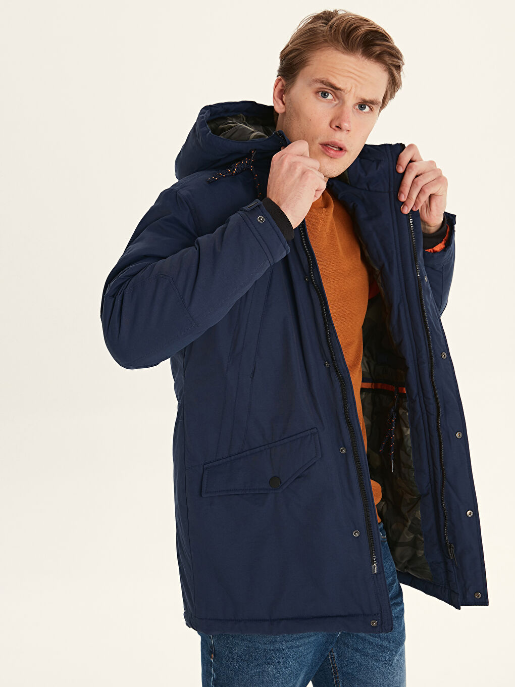 Lacivert Lacıvert Şişme Mont-1