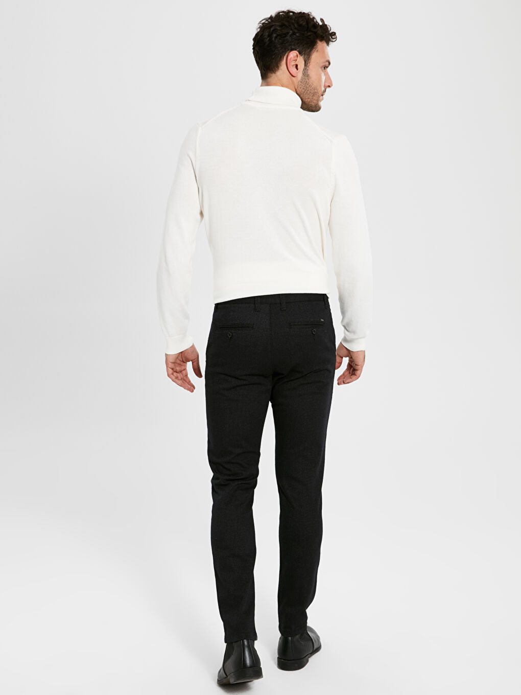 Antrasit Dar Kalıp Erkek Chino Pantolon-3