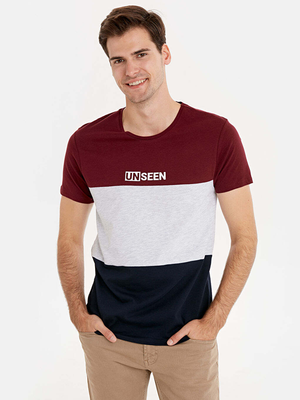 Mürdüm Bisiklet Yaka Penye Erkek Tişört