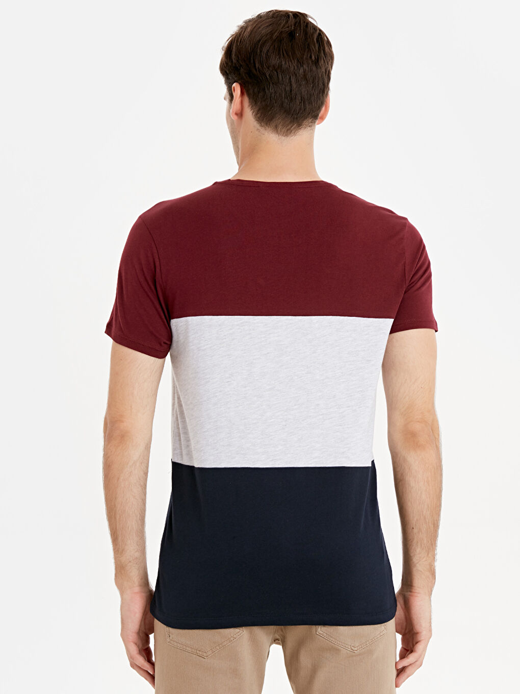 Mürdüm Bisiklet Yaka Penye Erkek Tişört-2