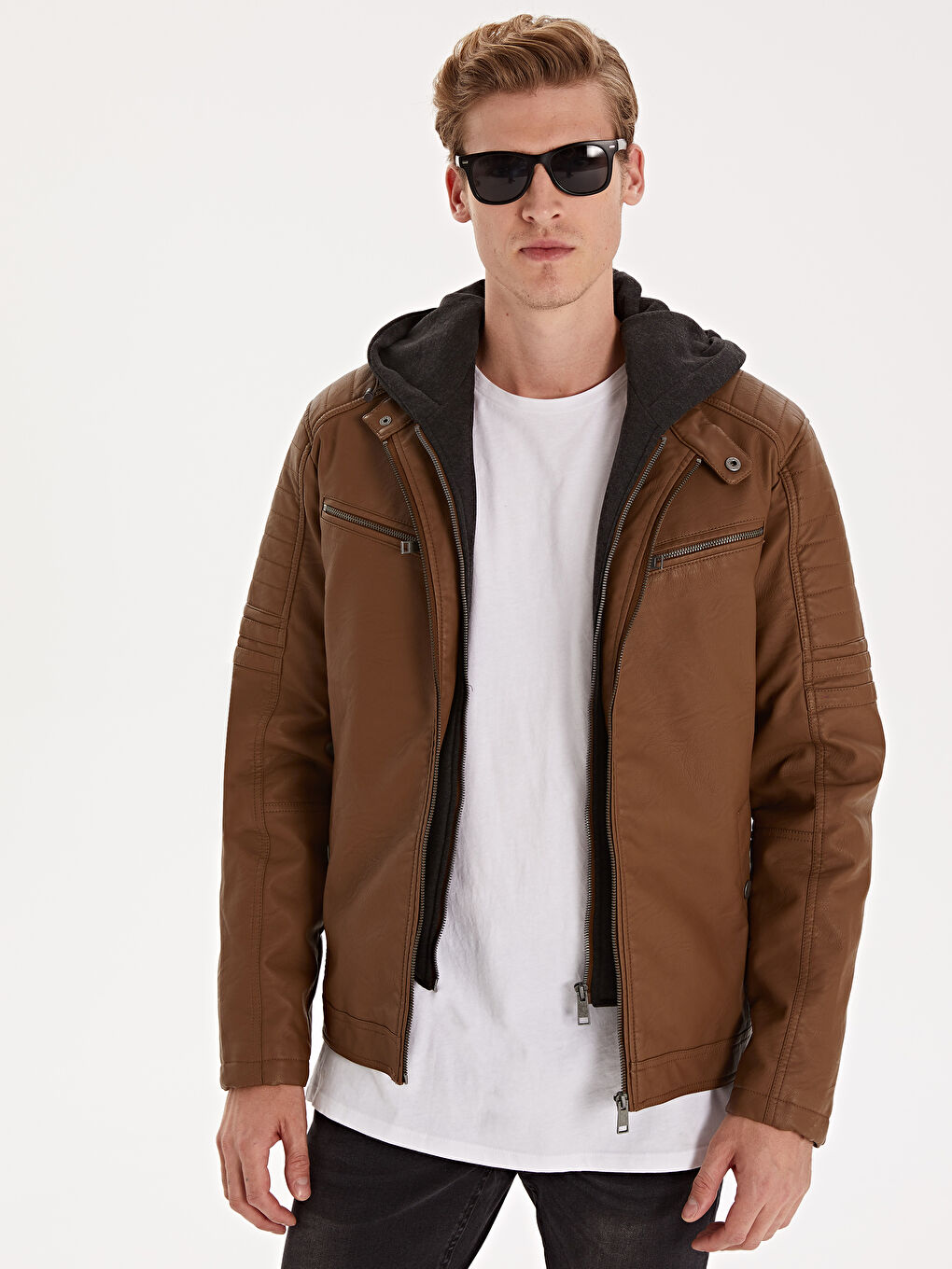 Muški kaput od veštačke kože