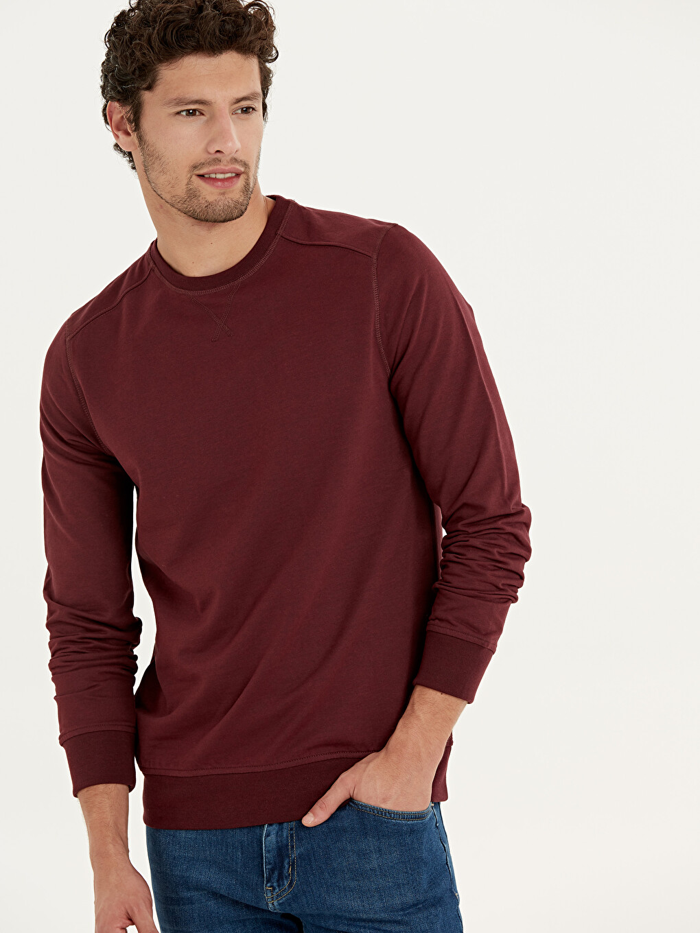Sweat-shirt Rouge Bordeaux Homme