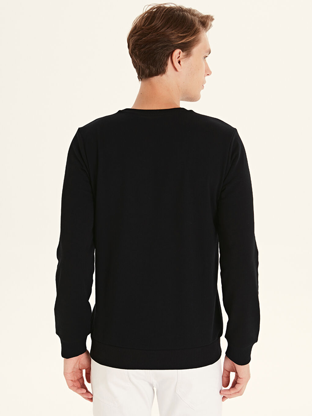 Siyah Bisiklet Yaka Uzun Kollu Atatürk Baskılı Erkek Sweatshirt-2