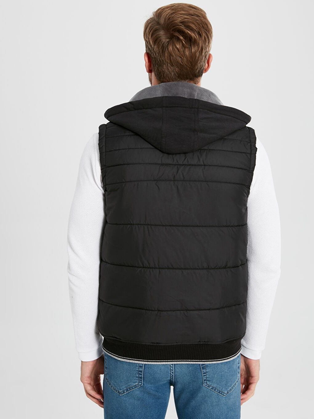 Siyah Dik Yaka Erkek Yelek-3