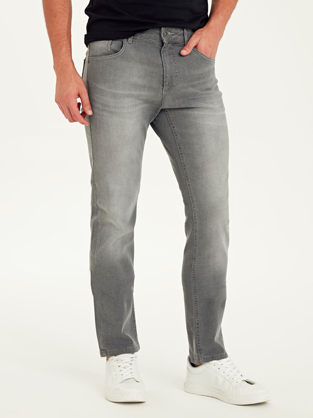 Gri Rodeo Jean Pantolon-1