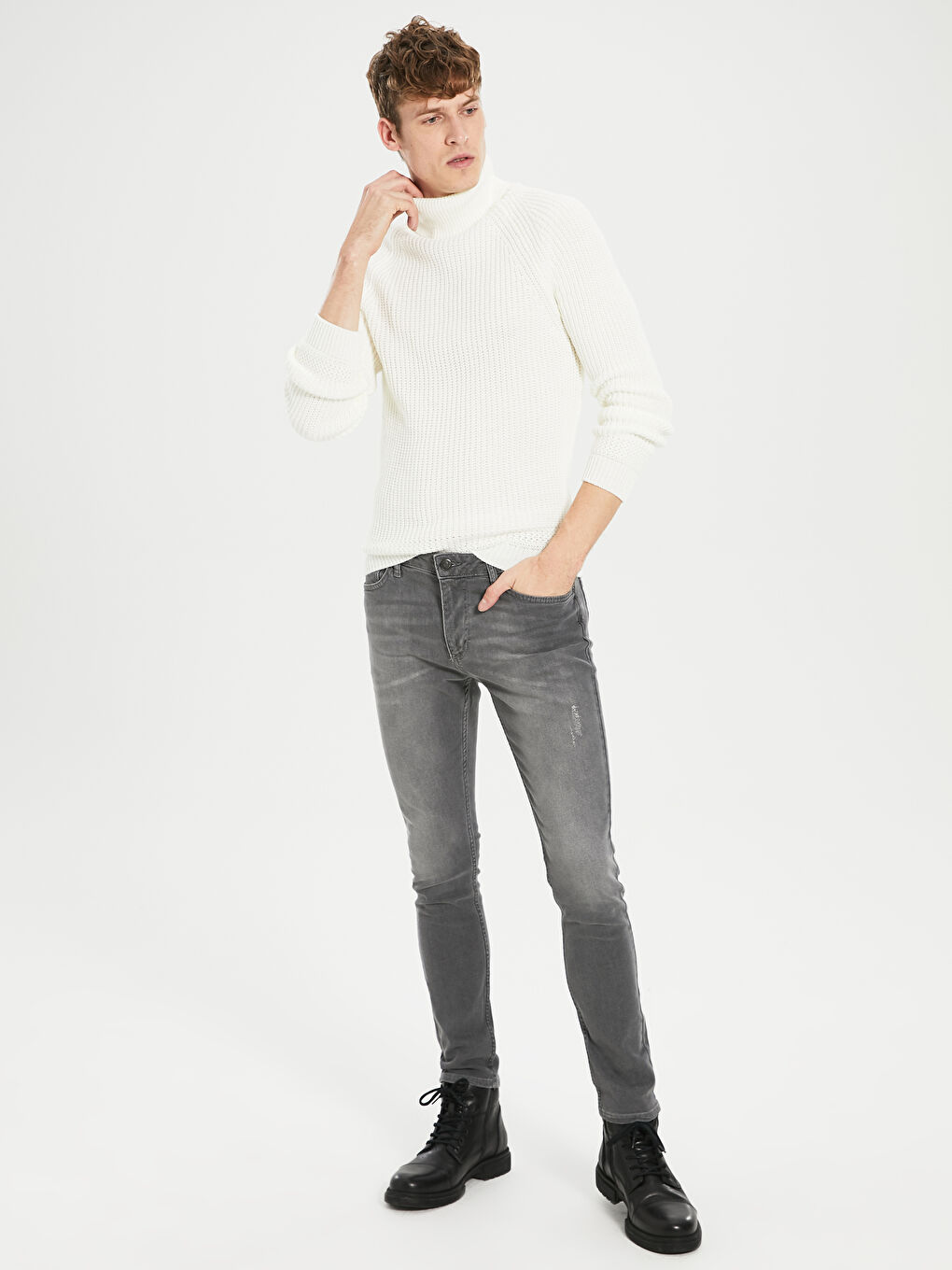 Gri 750 Slim Fit Erkek Jean Pantolon-2