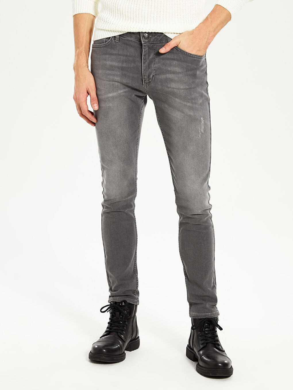 Gri 750 Slim Fit Erkek Jean Pantolon-3