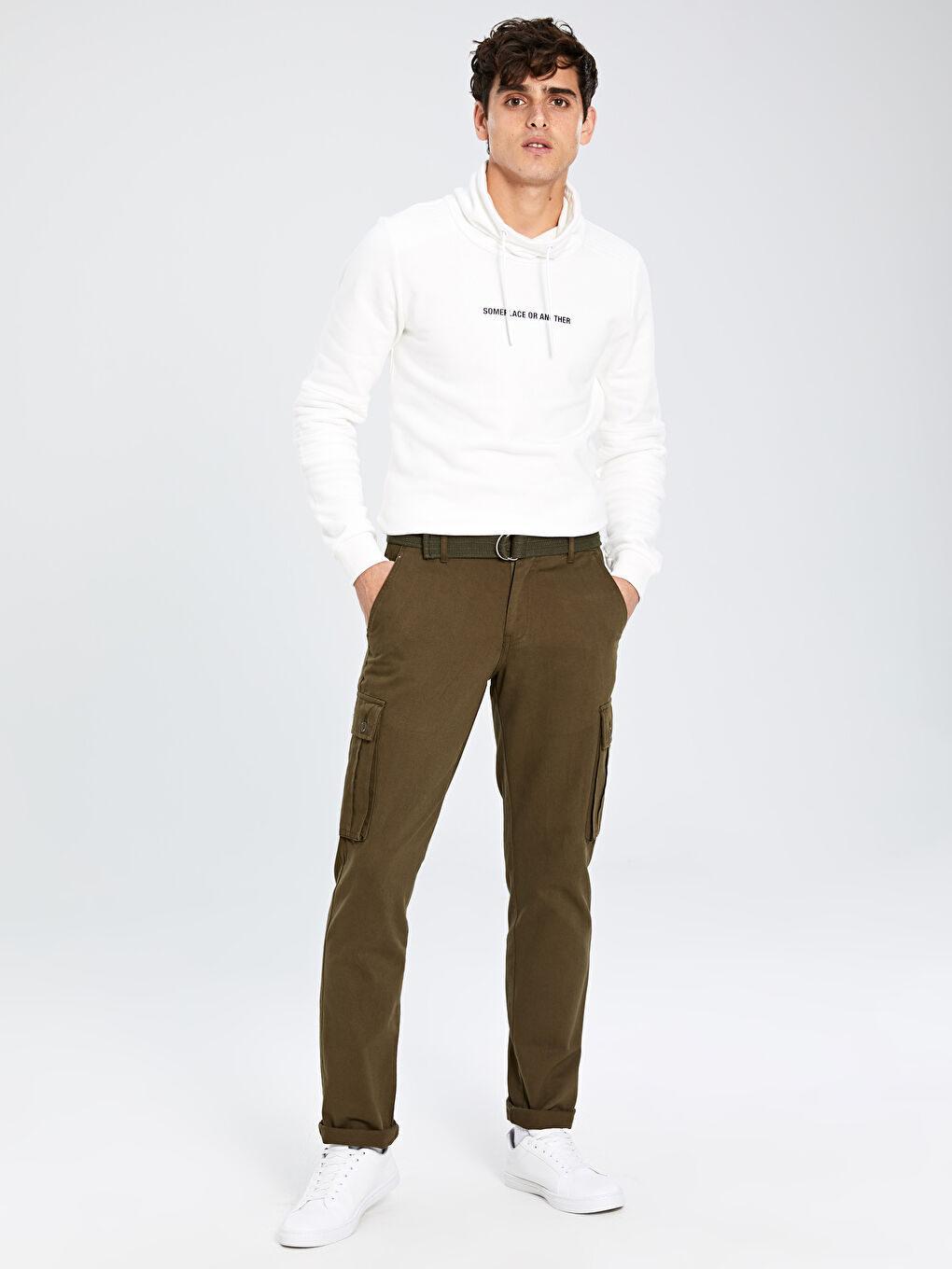 Haki Gabardin Erkek Pantolon-1