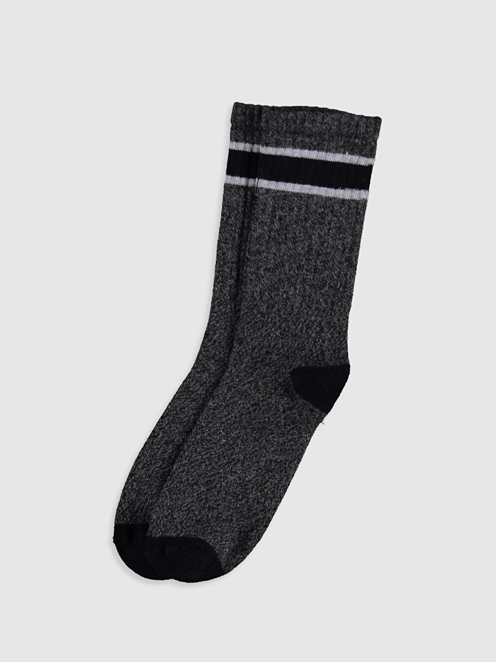 Siyah Erkek Çizgili Soket Çorap