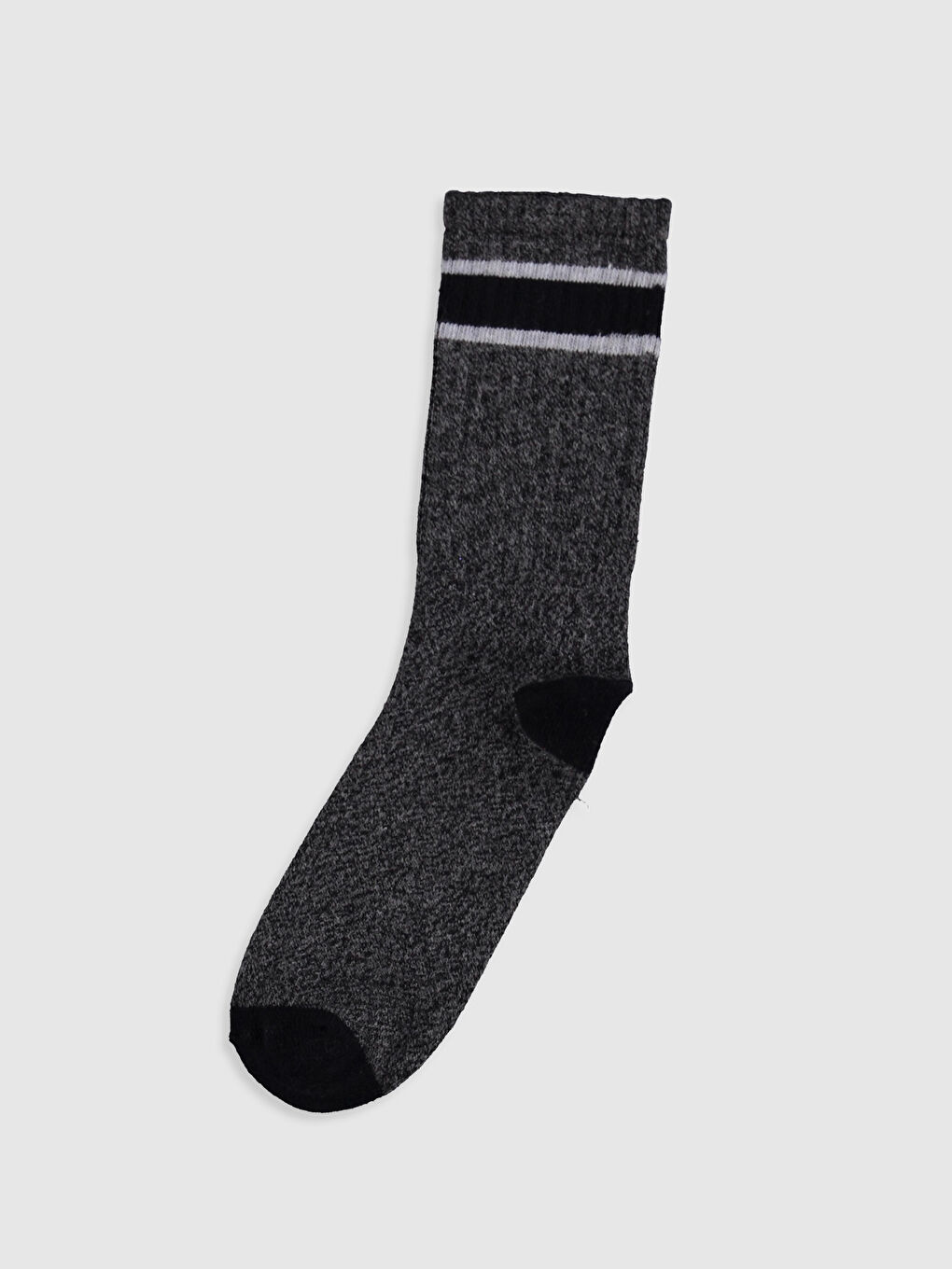 Siyah Erkek Çizgili Soket Çorap-1