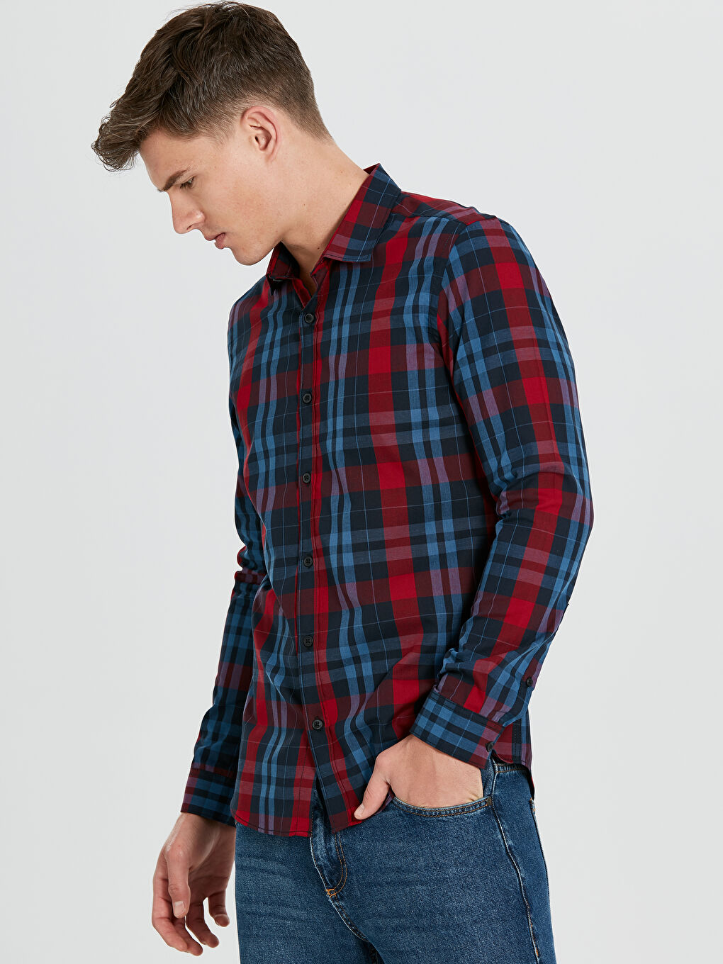 Чоловік ЧЕРВОНИЙ Сорочка-1