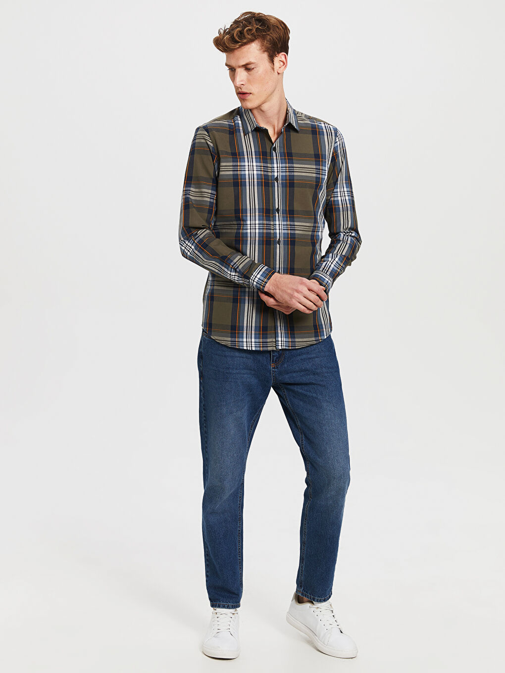 Мужчины Хаки Рубашка-3