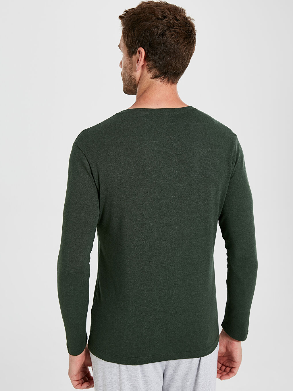 Turuncu Regular Fit Uzun Kollu Erkek Pijama Üst-2