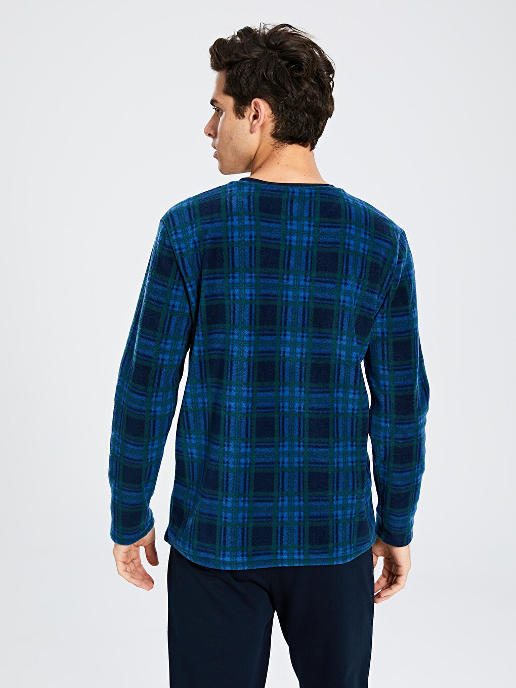 Мужчины Голубой Верх пижамы-3