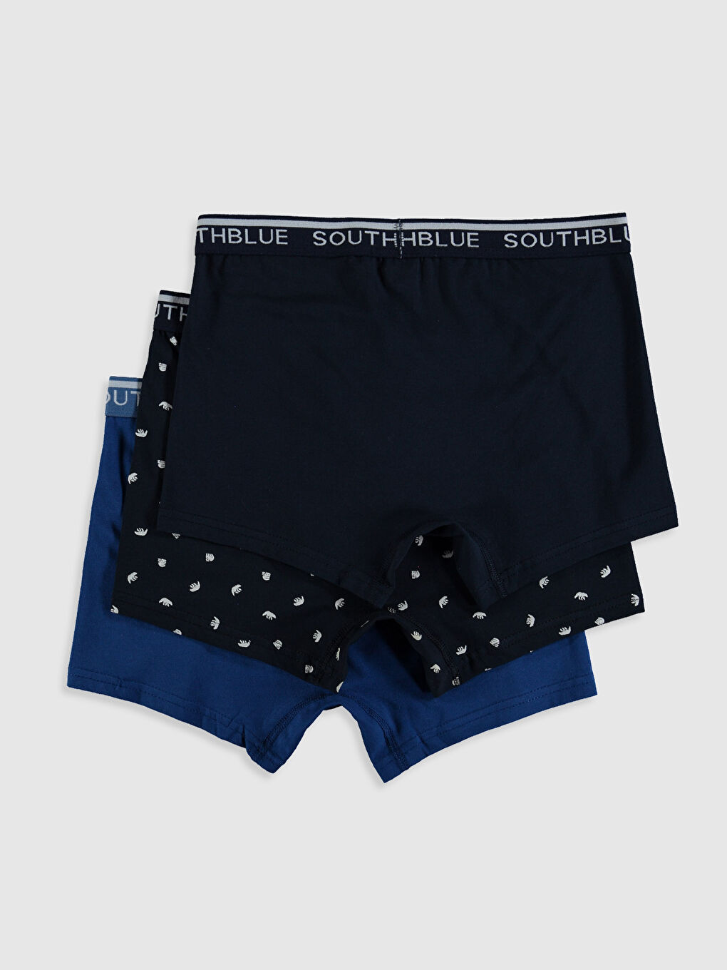 Lacivert Standart Kalıp Pamuklu Esnek Erkek Boxer 3'lü-1