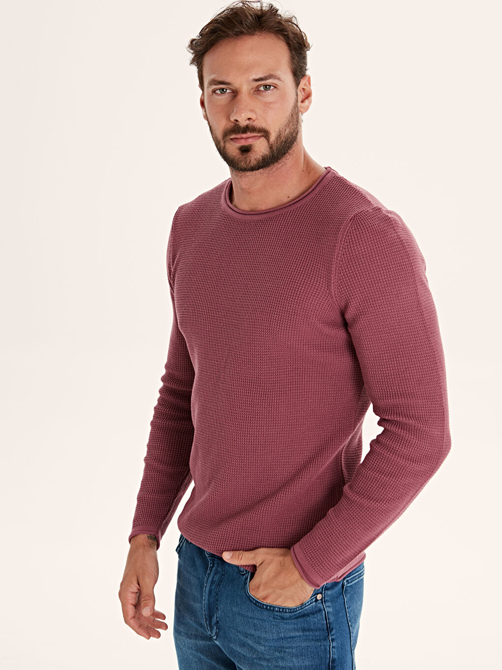 كنزة صوفية وردي رجل-1