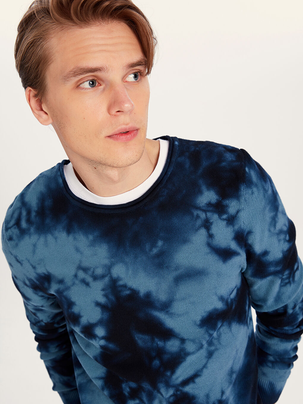 İndigo Bisiklet Yaka Erkek Triko Kazak-3