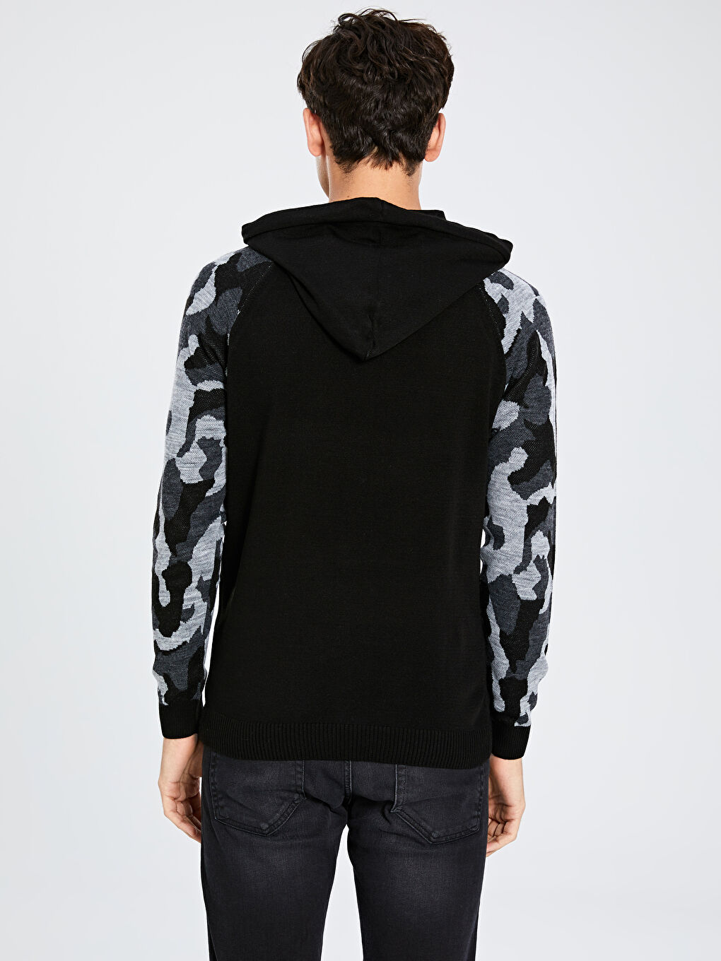 Muški trikotažni džemper sa kapuljačom-3