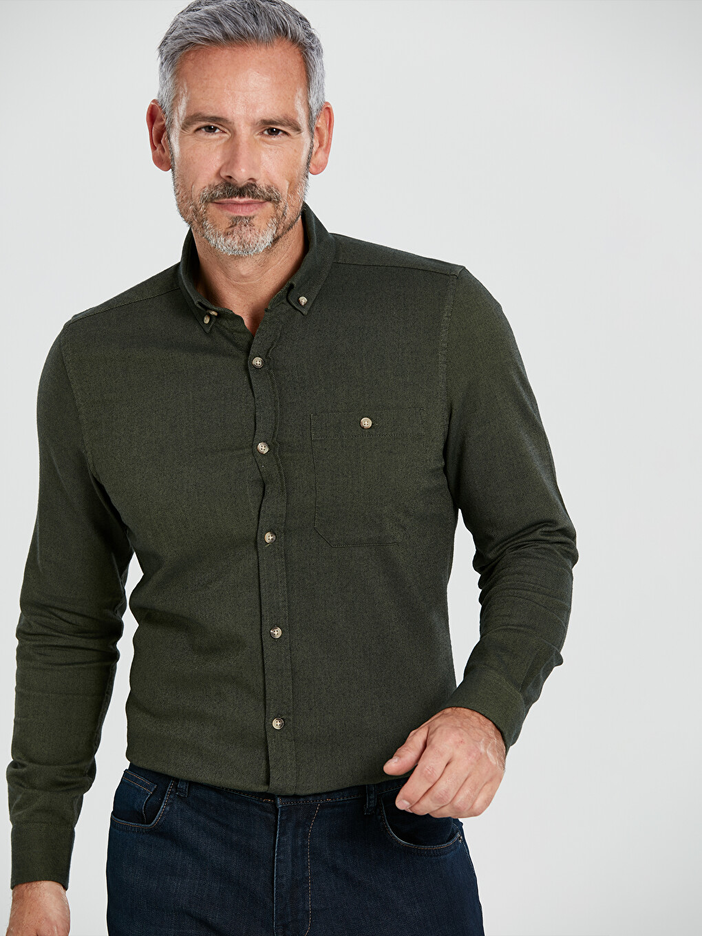 LCWAIKIKI Classic Man Khaki Shirt - 9WN810Z8-CZE - LC Waikiki