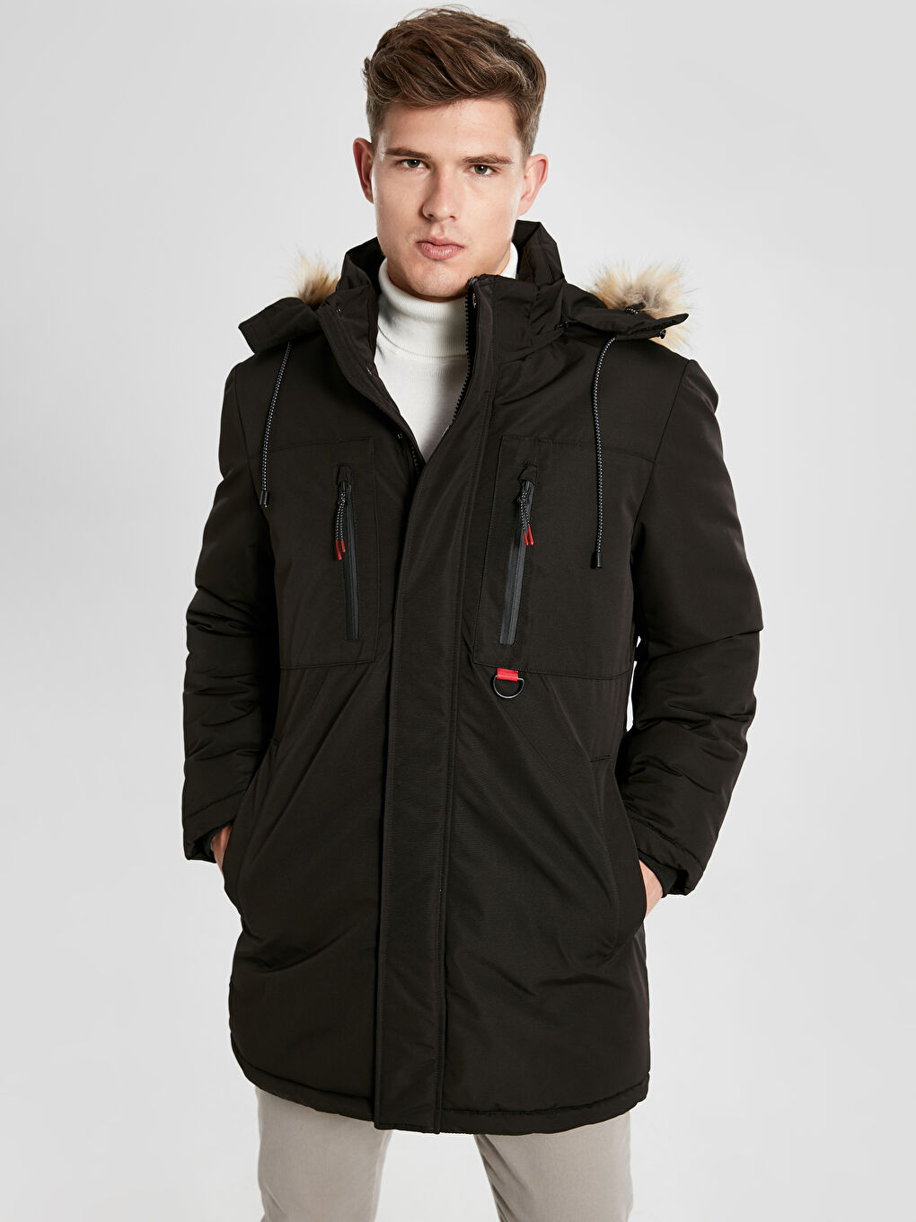 Siyah Sıyah Şişme Mont-2