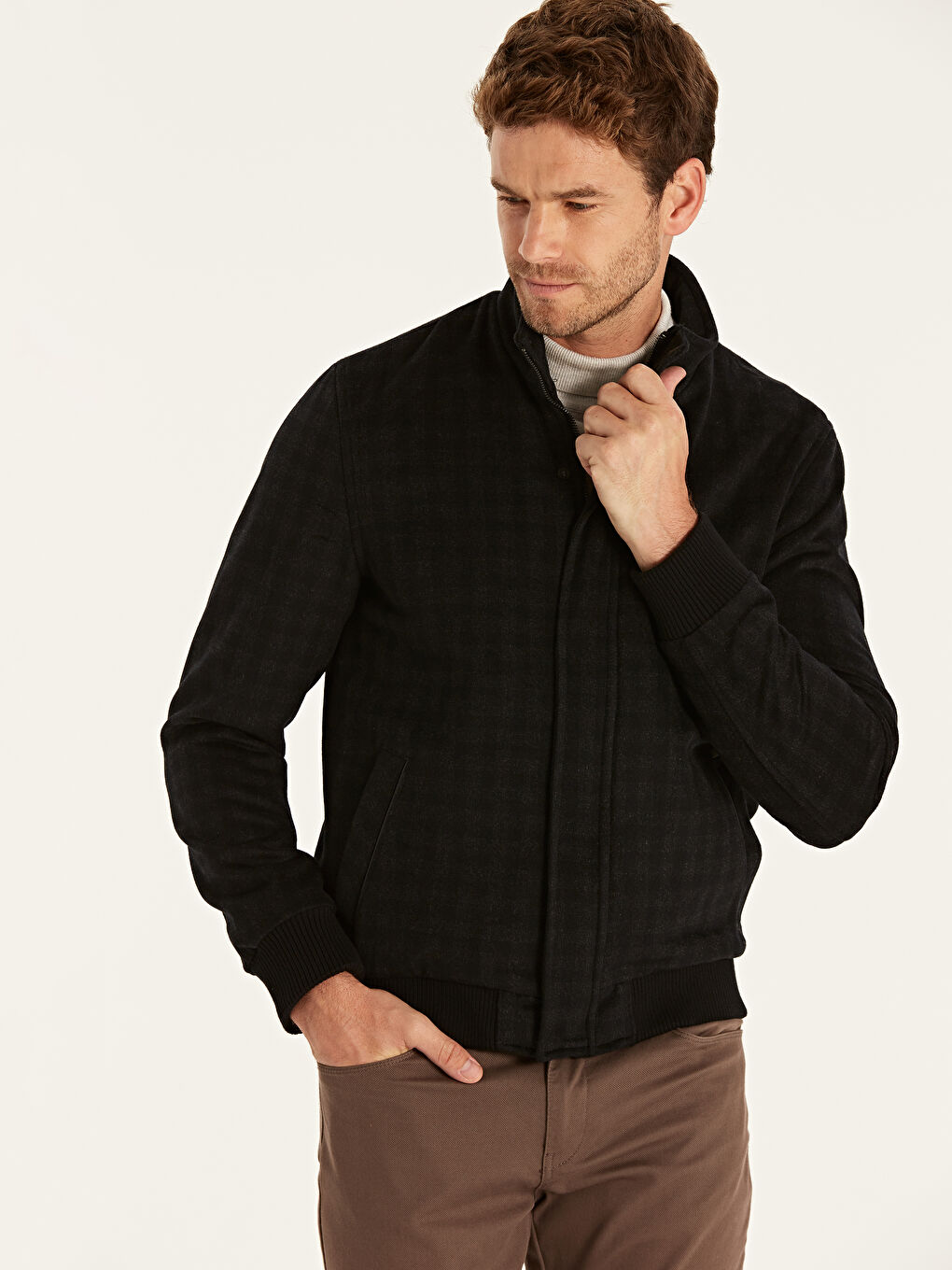 High Collar Men's Cachet Coat-1