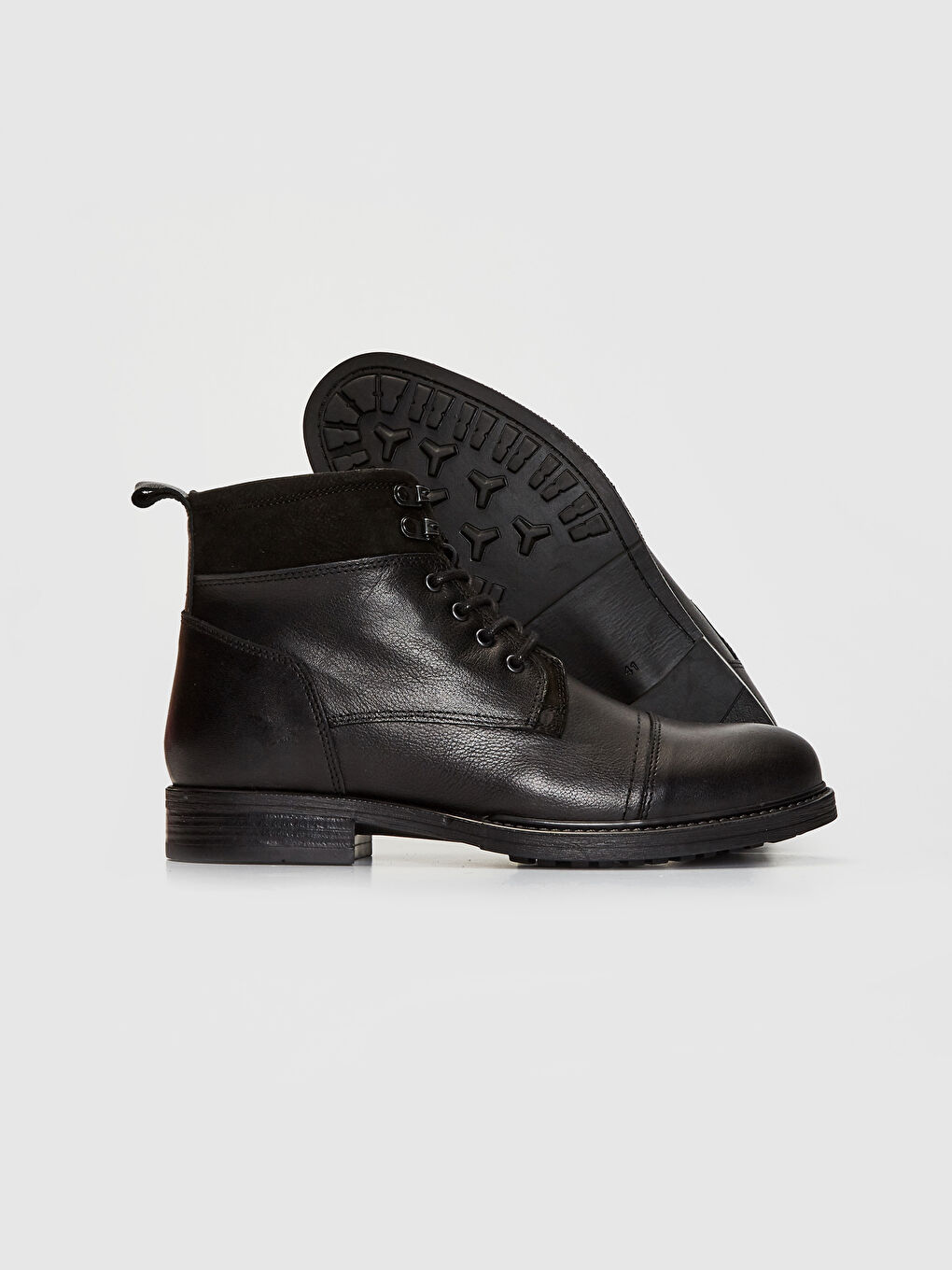 Siyah Erkek Fermuarlı Hakiki Deri Bot-8