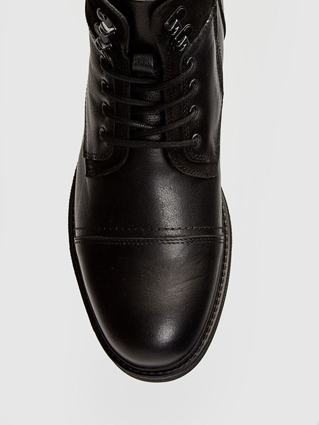 Siyah Erkek Fermuarlı Hakiki Deri Bot-10