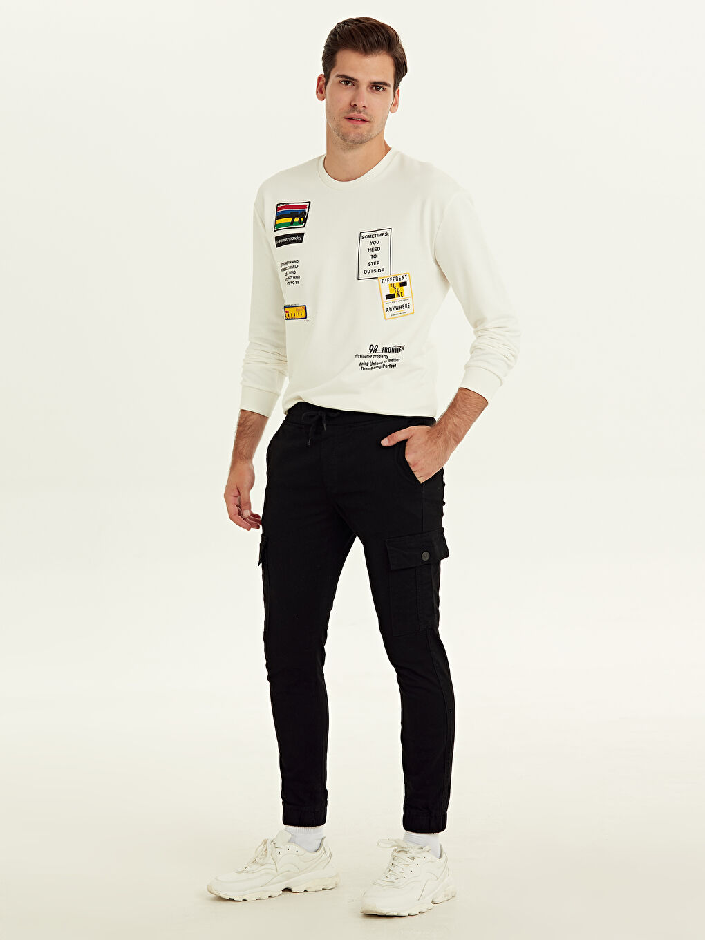 Slim Fit Gabardine Men's Jogger Cargo Trousers