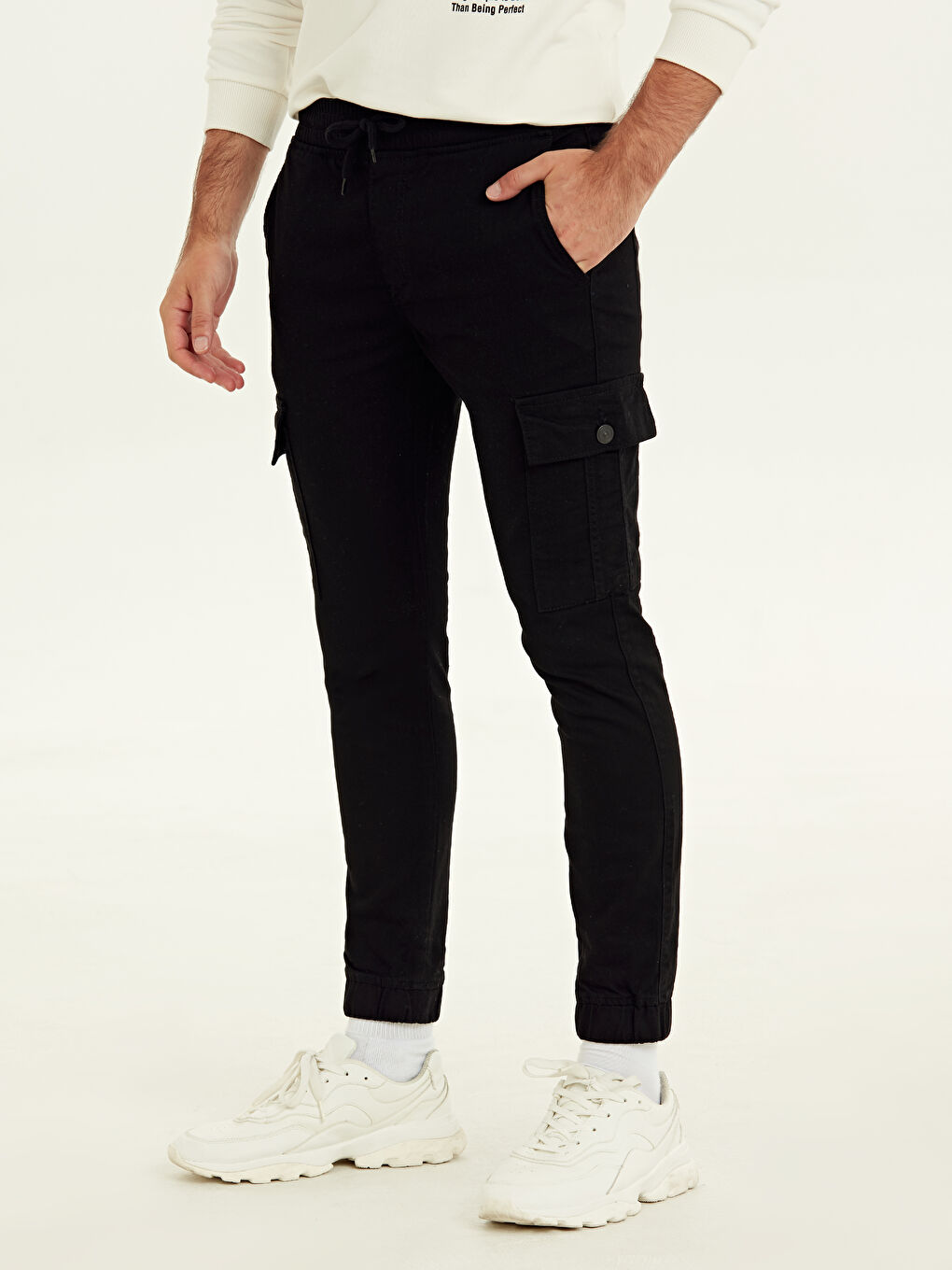 Slim Fit Gabardine Men's Jogger Cargo Trousers-1
