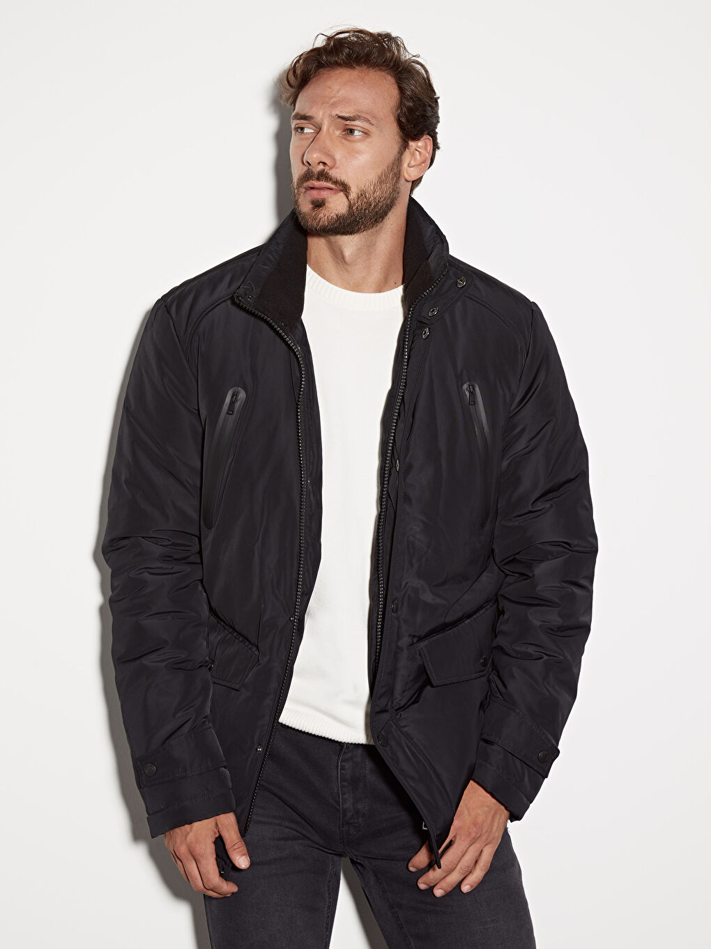 Yeni Siyah Şişme Mont-1