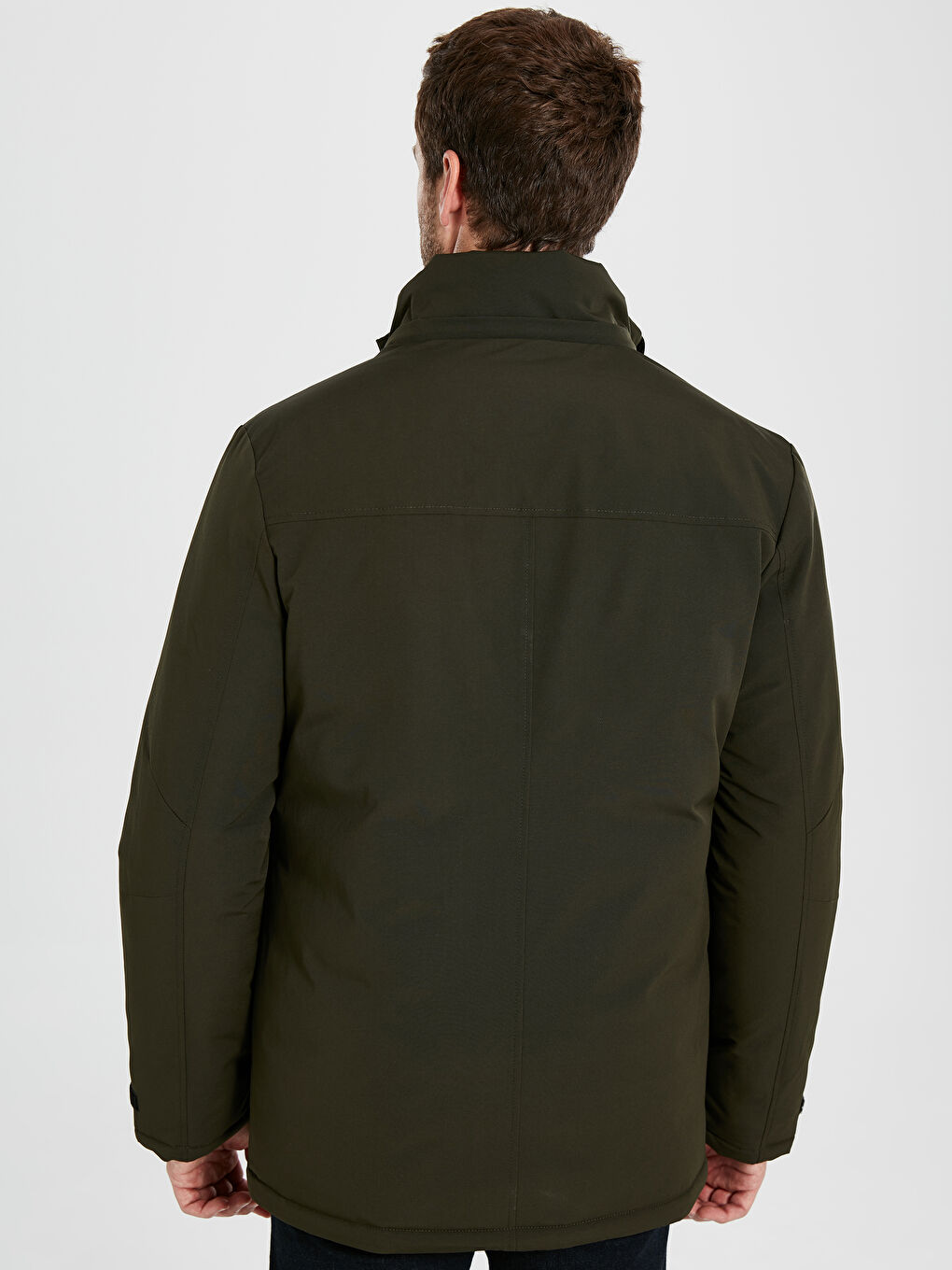 Мужчины Хаки Пальто-4