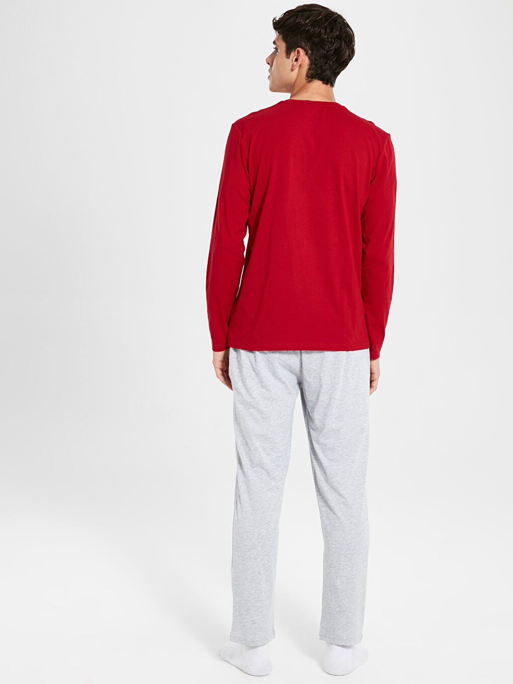 Kırmızı Standart Kalıp Galatasaray Baskılı Erkek Taraftar Pijama Takımı-2