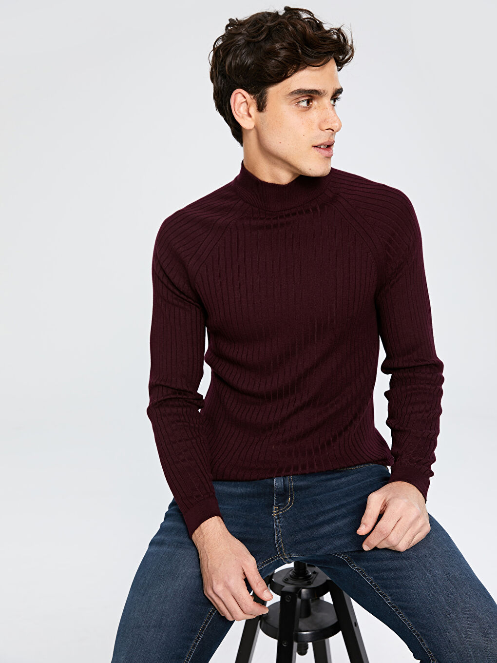 Turtleneck Long Sleeve Men's Knitwear Sweater