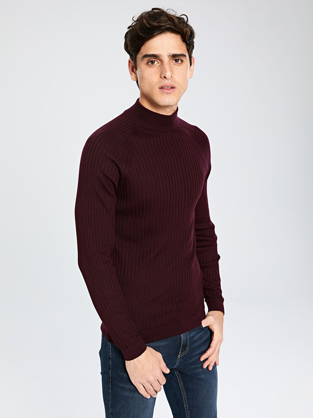 Turtleneck Long Sleeve Men's Knitwear Sweater-2