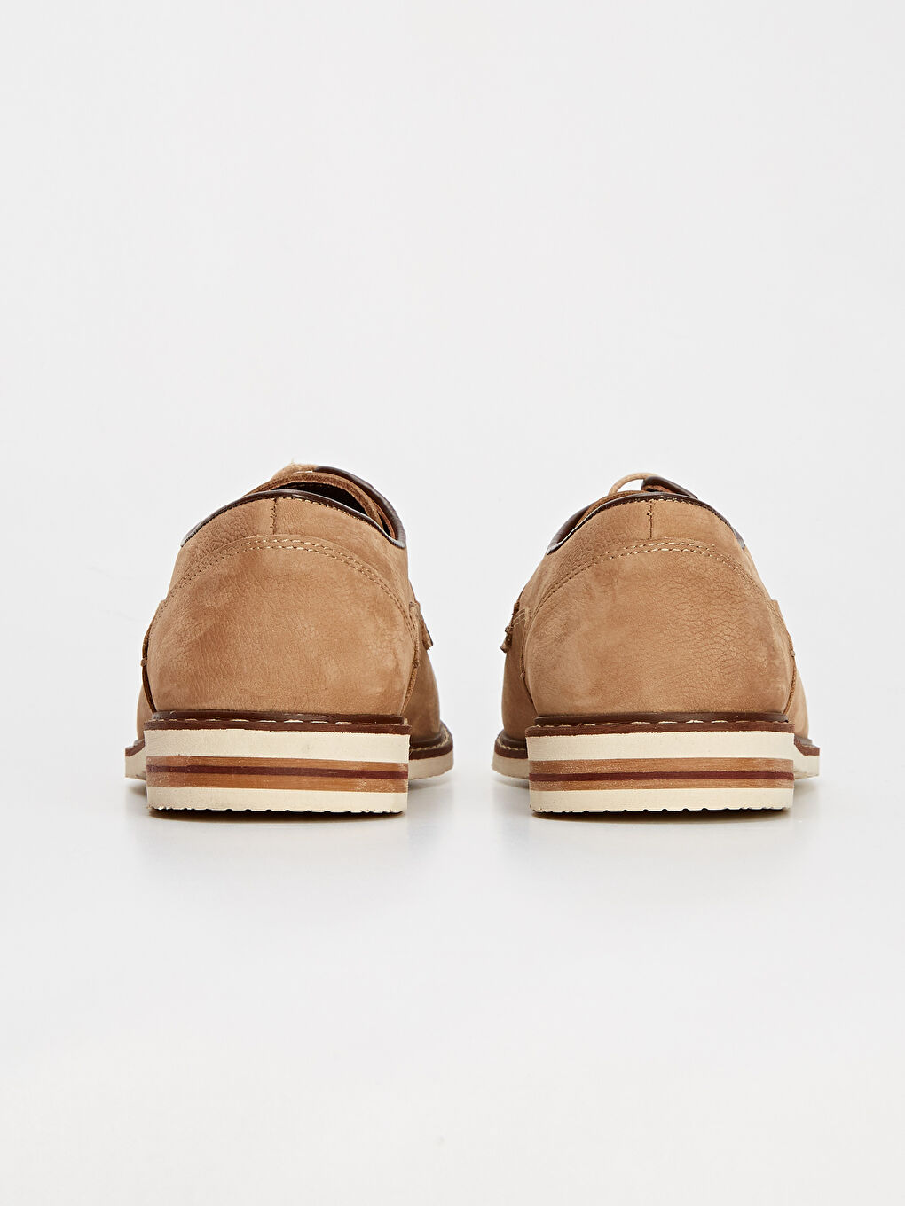 Bej Erkek Hakiki Deri Derby Ayakkabı-4