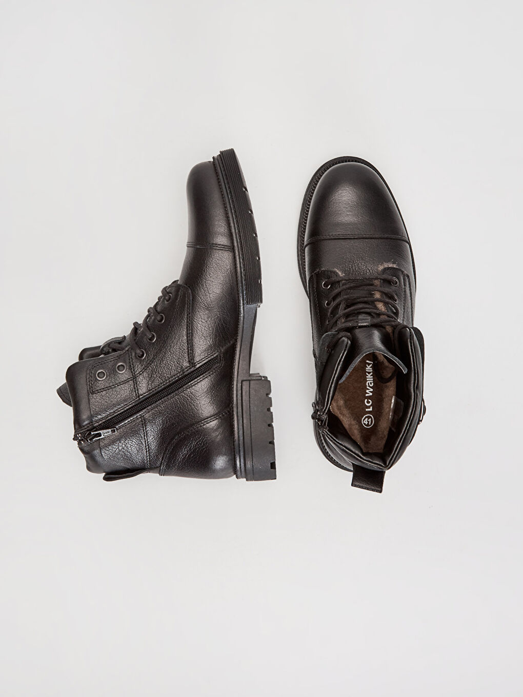 Siyah Erkek Hakiki Deri Postal Bot-1