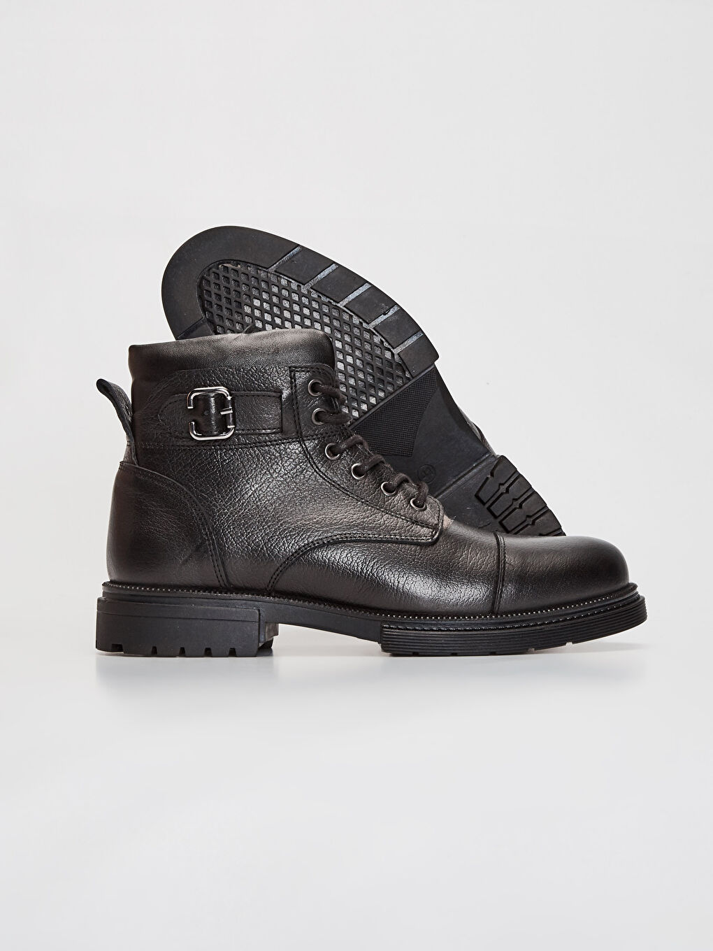 Siyah Erkek Hakiki Deri Postal Bot-2