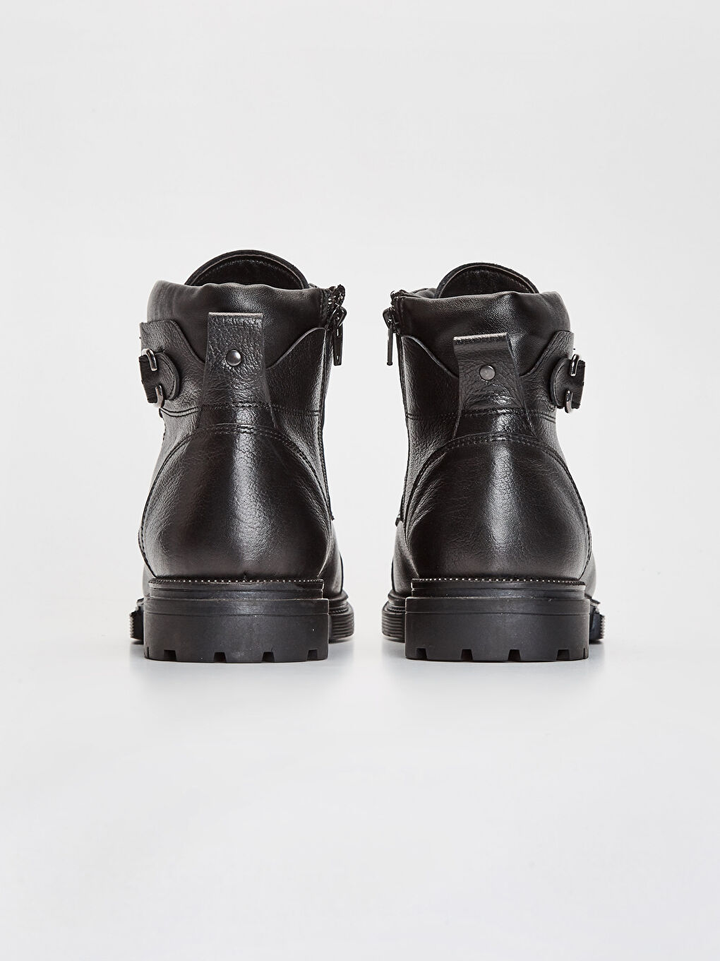 Siyah Erkek Hakiki Deri Postal Bot-3