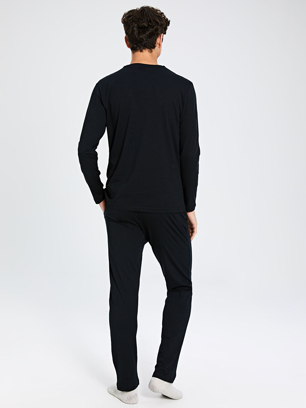 Siyah Standart Kalıp Beşiktaş Baskılı Erkek Taraftar Pijama Takımı-3